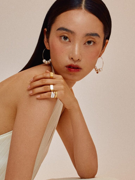 Lollipop Eye Pearl Hoops