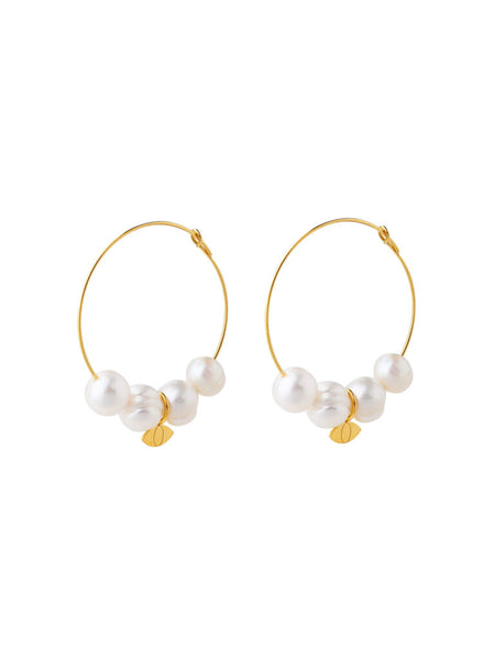 Lollipop Eye Pearl Hoops