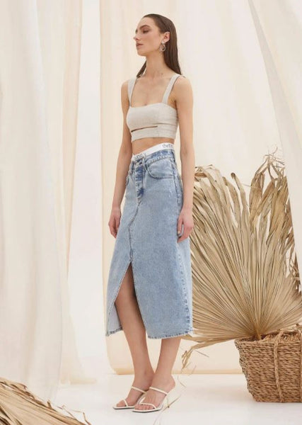 Gaia Denim Skirt Light Blue