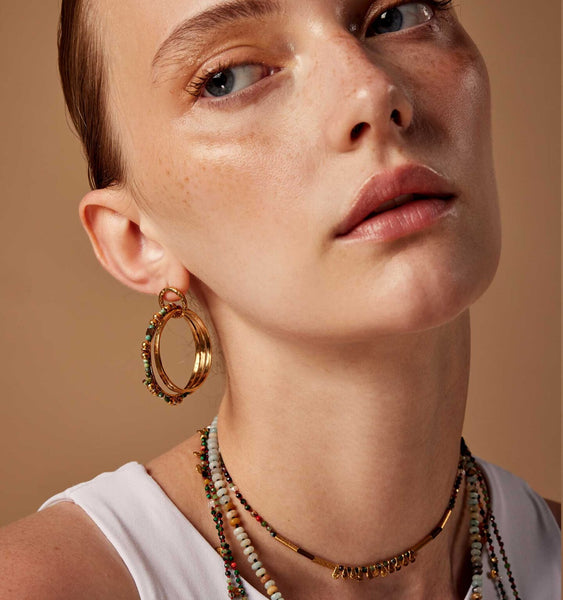 "Hula Hoop" Gold Plated Earrings