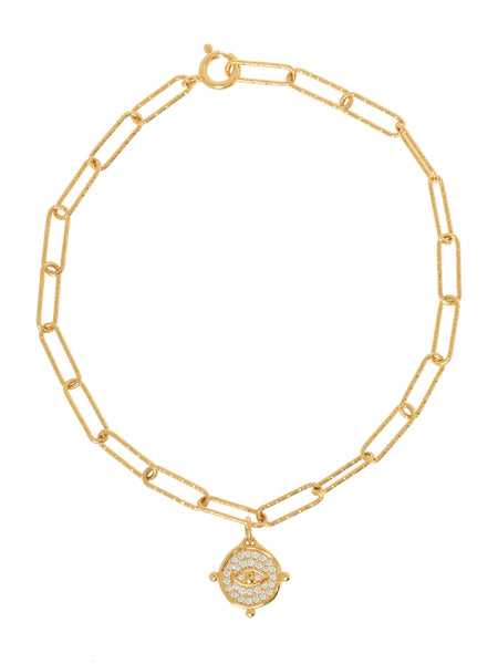 Mini Pave Eye Diamond Chain Bracelet