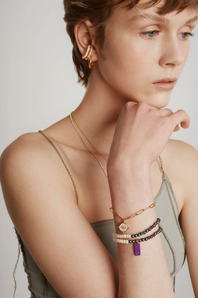 Mini Pave Eye Diamond Chain Bracelet