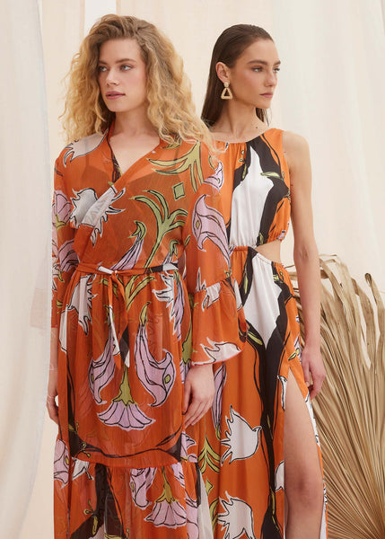 Hermes Long Silk Kaftan