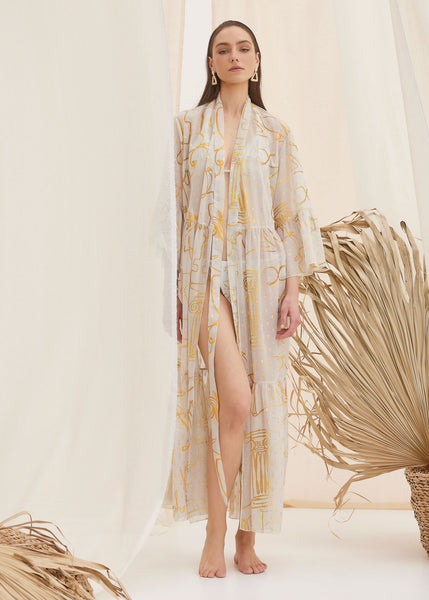 Hermes Long Silk Kaftan