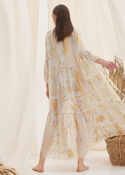 Hermes Long Silk Kaftan