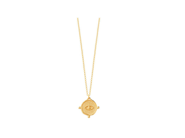 Big Eye Talisman Figaro Chain Necklace