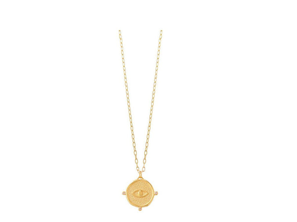 Small Eye Talisman Necklace With Zircon Stones