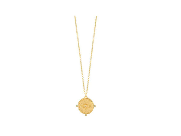 Small Eye Talisman Necklace With Zircon Stones