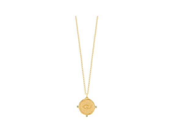 Big Eye Talisman Necklace With Zircon Stones
