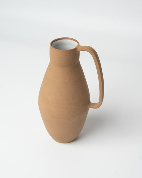Ceramic Beige Tall Vessel Natural Texture
