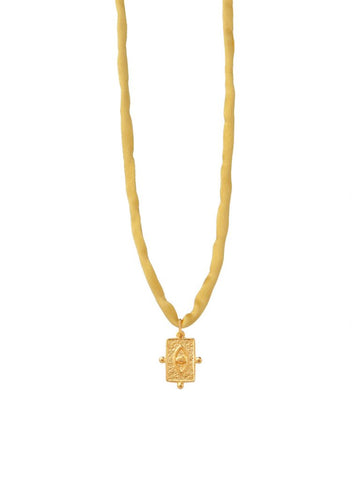 Mini Eye Tag Talisman Necklace In Silk Cords