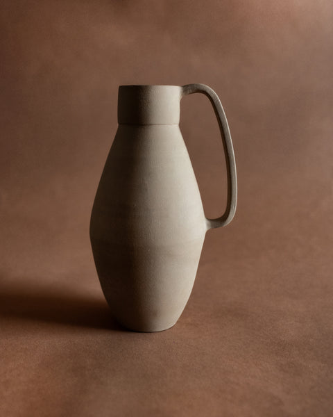 Ceramic Beige Tall Vessel Natural Texture