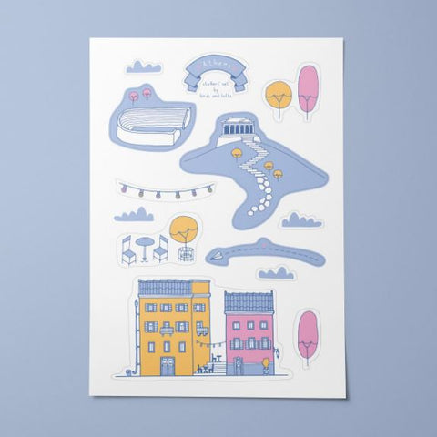 Athens - Acropol Set of Vinyl Stickers