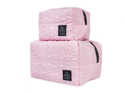 Stars Baby Pink Cosmetic Pouch