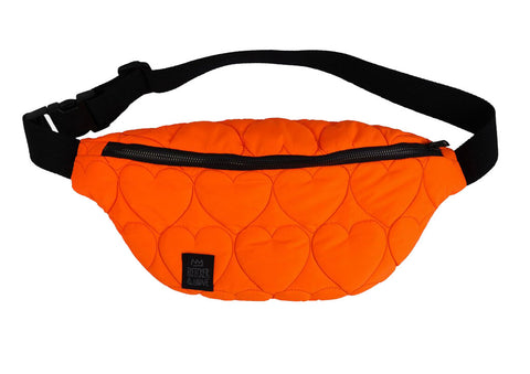 Hearts Neon Orange Mini Belt Bag