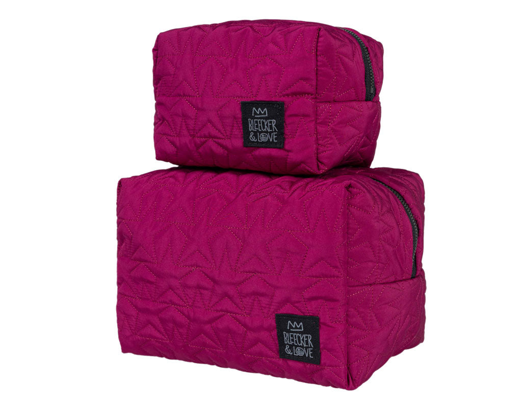 Stars Burgundy Cosmetic Pouch