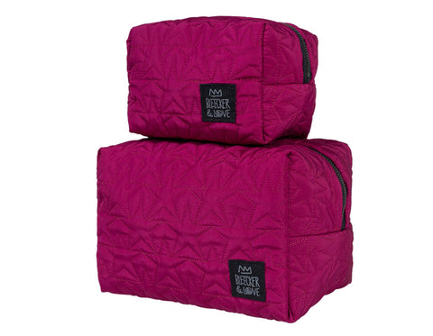 Stars Burgundy Cosmetic Pouch