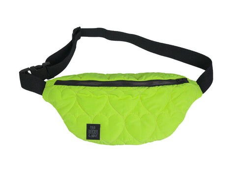 Hearts Neon Yellow Belt Bag