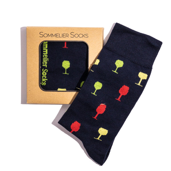 Sommelier Socks | BLUE - Happy Glasses