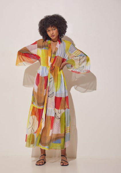 Hermes Long Silk Kaftan