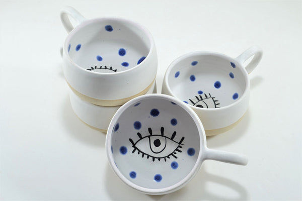 Polka Dot Ceramic Eye Cup
