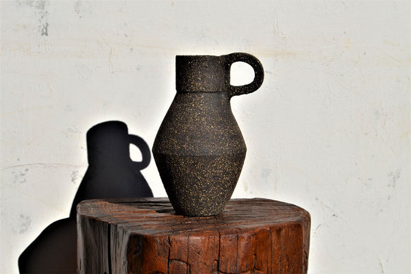 Ceramic Dark Chocolate Vessel Natural Texture