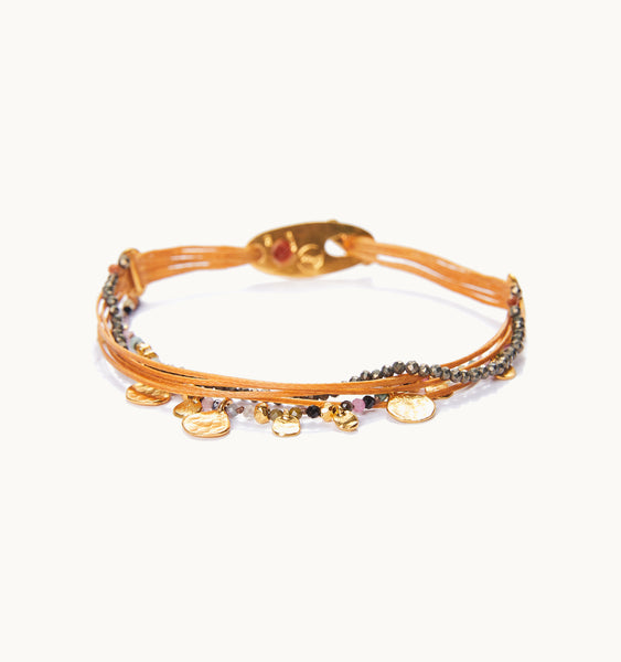 "Smarties" One Line Gold Plated Bracelet