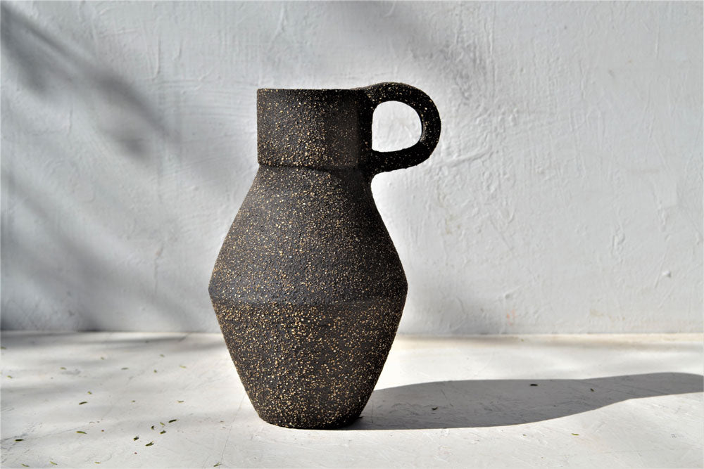 Ceramic Dark Chocolate Vessel Natural Texture