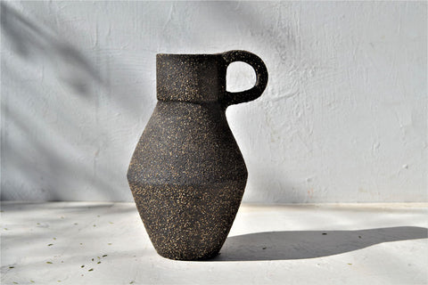 Ceramic Dark Chocolate Vessel Natural Texture