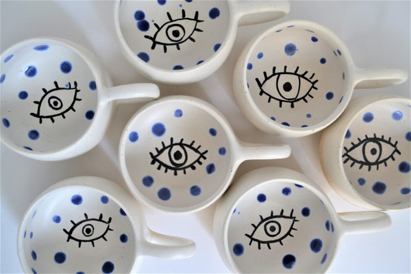 Polka Dot Ceramic Eye Cup