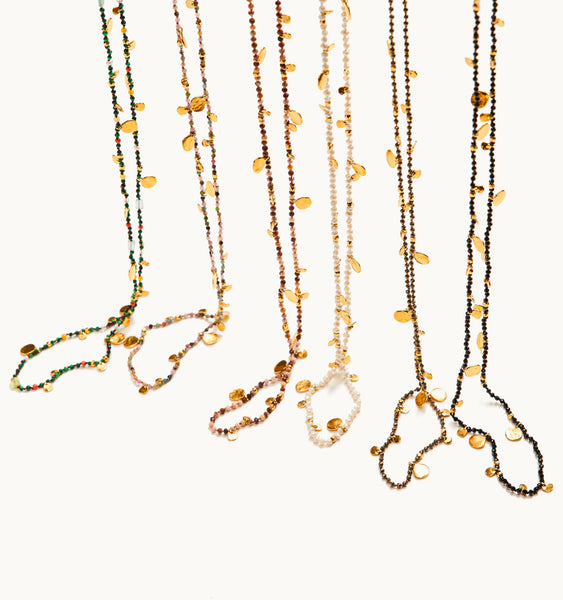 "Smarties" Long Gold Plated Necklaces