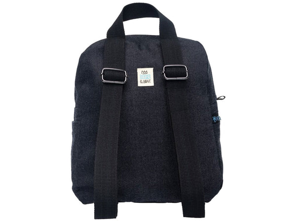 Denim Backpack With Metallic Zippers