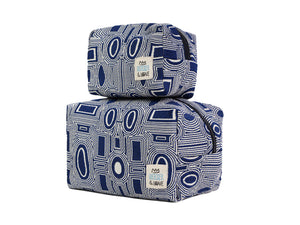 Maze Blue Cosmetic Pouch