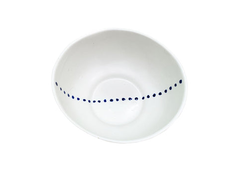 Ceramic Salad Bowl | Blue Dots