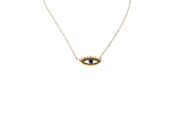 Solid Gold Evil Eye necklace