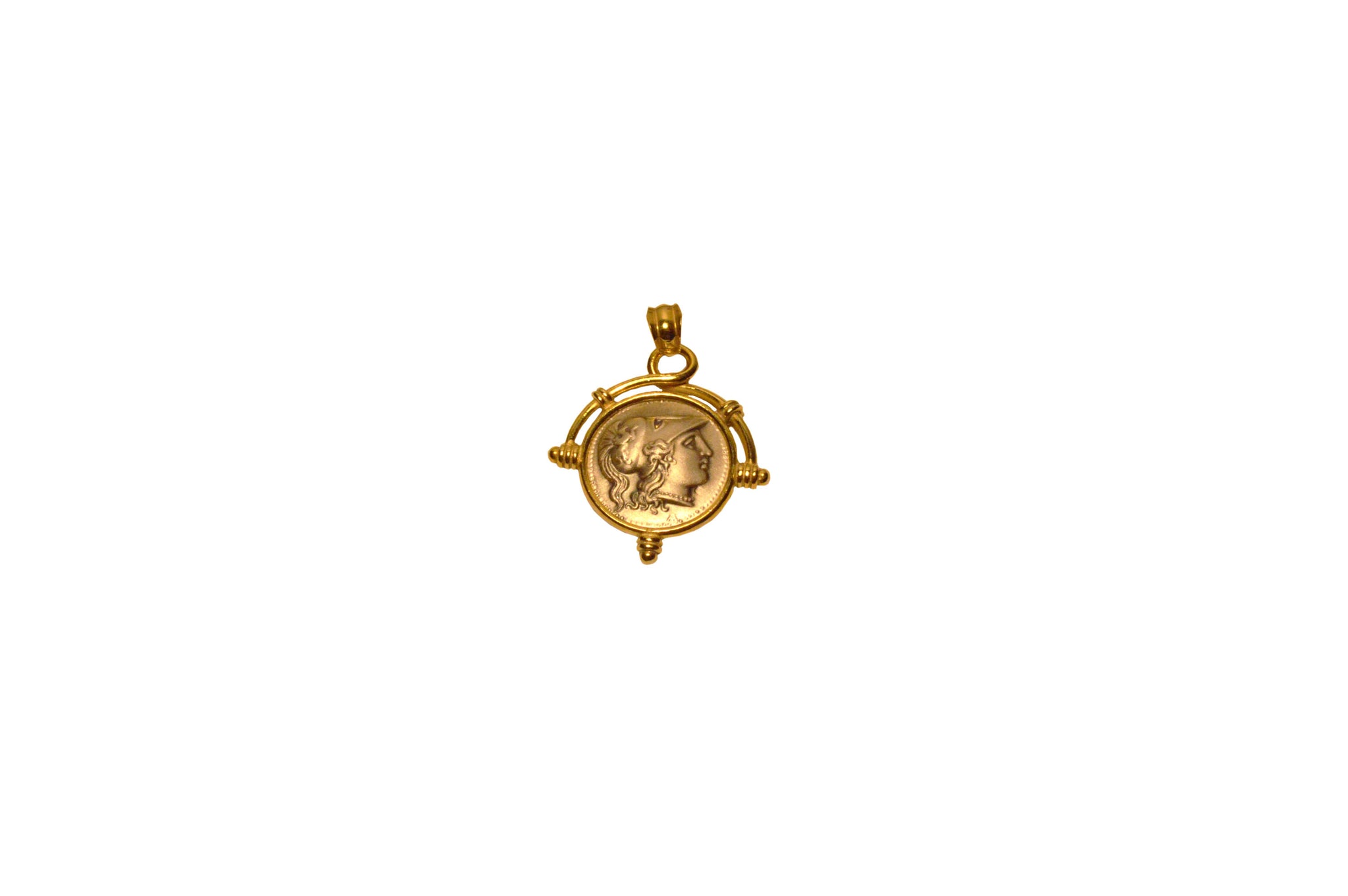 Athena Filigree Ancient Coin Pendant