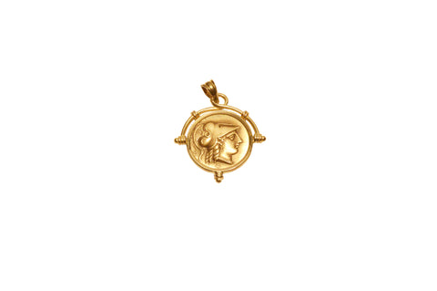 Athena Filigree Ancient Coin Pendant