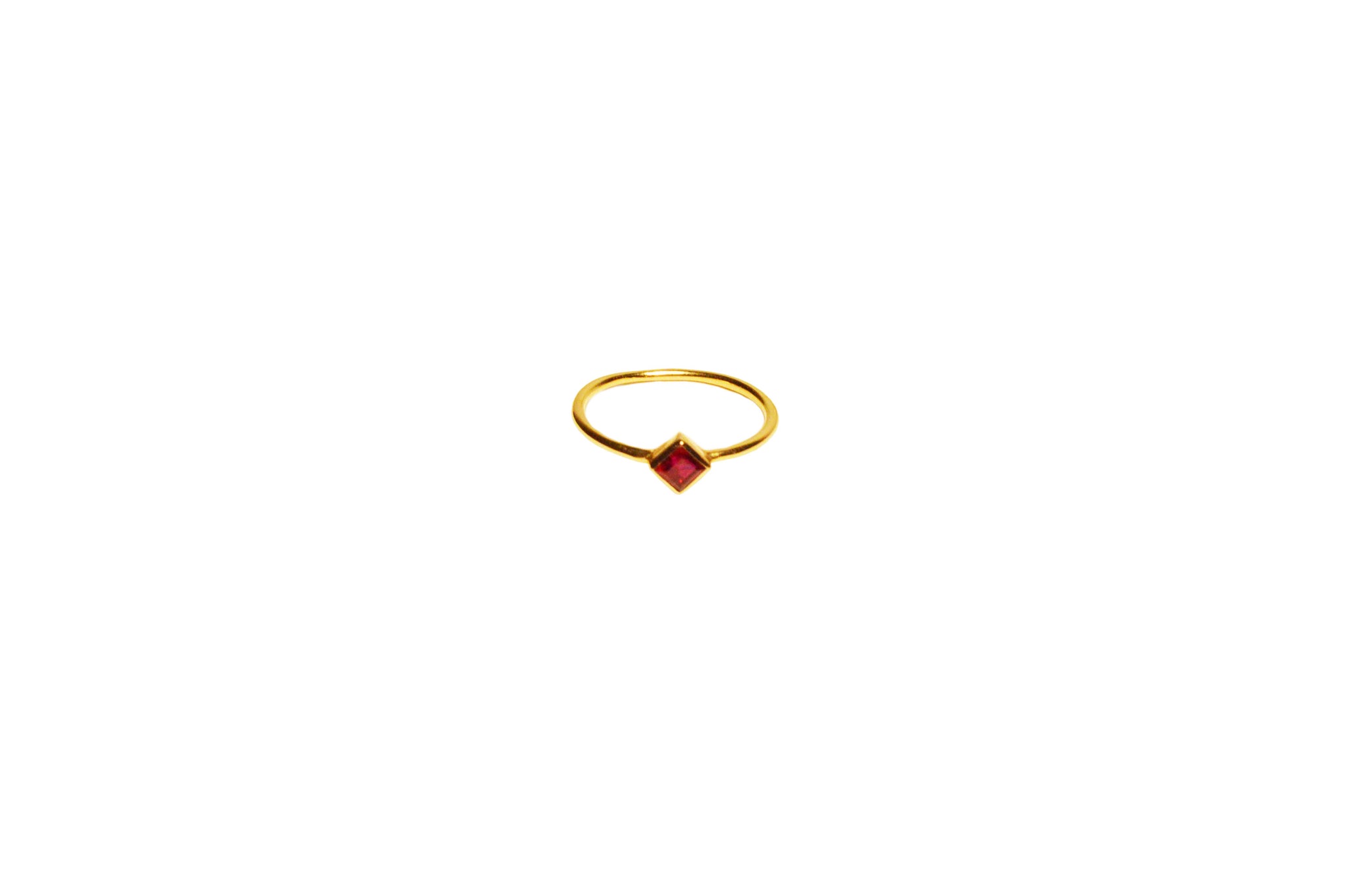 Solid Gold Ruby Solitaire Ring