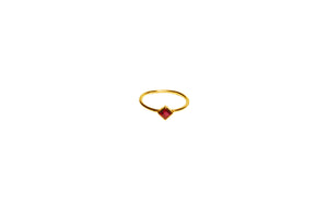 Solid Gold Ruby Solitaire Ring