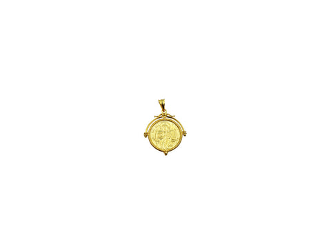 Constantinato Byzantine Gold Pendant with detail | large