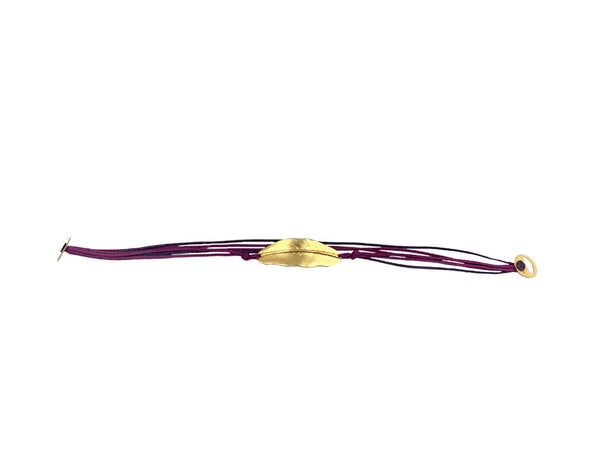 Purple Leaf Wax cord bracelet