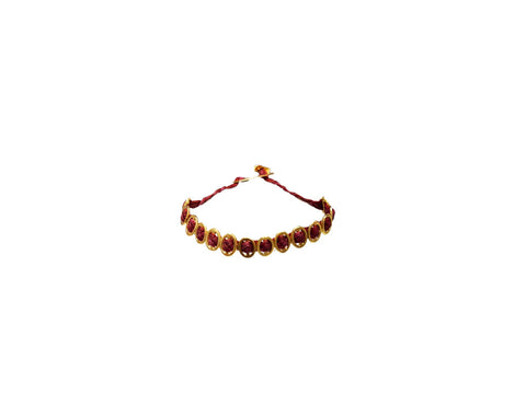 Red Knitted Wax cord bracelet