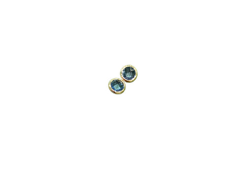 Solid Gold Little Blue Earrings