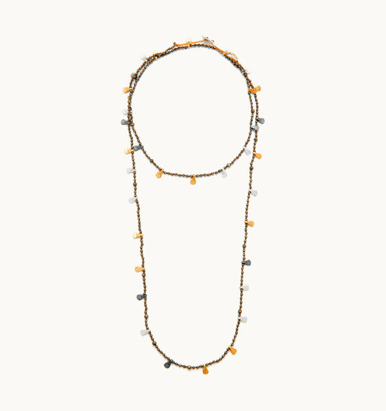 "Girasole" Long Pyrite Mix Plated Necklace