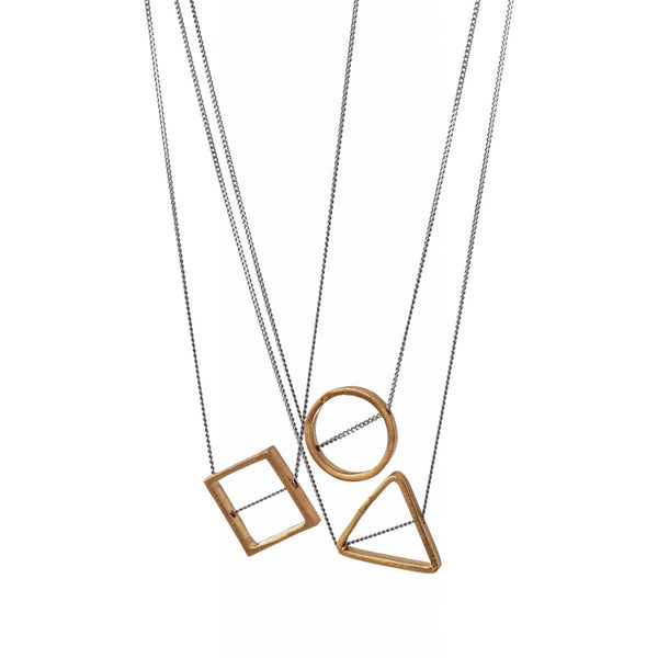 Geometrical Elements GOLD | Black Chain