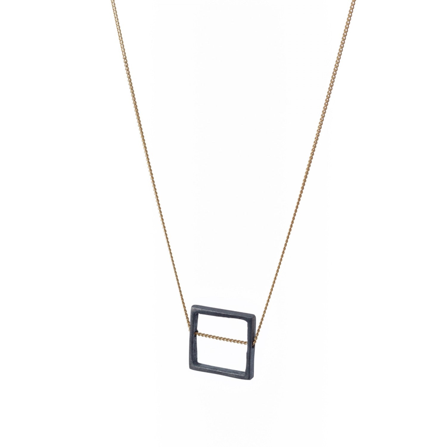 Geometrical Elements BLACK | Gold plated Chain