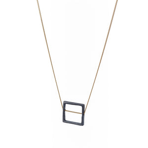 Geometrical Elements BLACK | Gold plated Chain